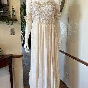 Soieblu Womens New Size L Ivory Dress